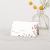 可愛エレガントいピンクの花リース任意の年齢誕生日 プレイスカード (正面)