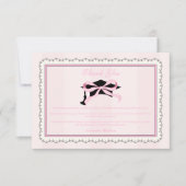 可愛エレガントいピンクコケット弓卒業 サンキューカード (正面)