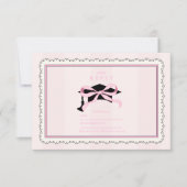 可愛エレガントいピンクコケット弓卒業 出欠カード (正面)