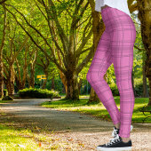 可愛エレガントいピンクタータンチェック格子模様 レギンス