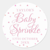 可愛エレガントいピンクハートベビー散水シャワー ラウンドシール (正面)