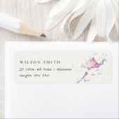 可愛エレガントいピ飛んでいるックカイトスカイクラウドアドレス ラベル (インサイチュ)