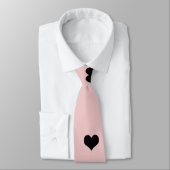 可愛エレガントいブラック&赤面ピンクハートパターン ネクタイ (タイ)