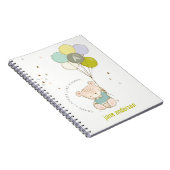 可愛エレガントいブルーベアーバルーンボーイズモノグラム ノートブック (右側)