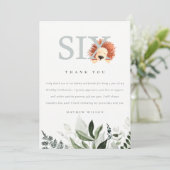 可愛エレガントいボホライオンの葉6誕生日 サンキューカード (スタンド正面)