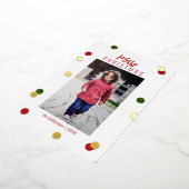 可愛エレガントいメリークリスマスカスタム写真 箔シーズンカード (回転した状態)