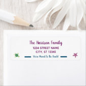 可愛エレガントいモダン引っ越しましたビーチ新しいアドレス ラベル (インサイチュ)