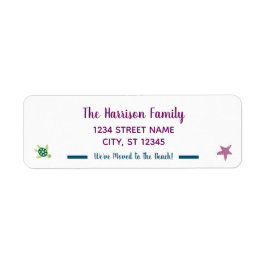可愛エレガントいモダン引っ越しましたビーチ新しいアドレス ラベル