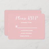 可愛エレガントい人の周りのピンクの結婚ナッツ 出欠カード (正面/裏面)