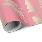 可愛エレガントい光バラ金ゴールドクリスマスパターン ラッピングペーパー (ロールコーナー)