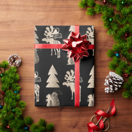 可愛エレガントい光バラ金ゴールドクリスマスパターン ラッピングペーパー