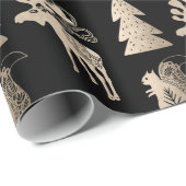 可愛エレガントい光バラ金ゴールドクリスマスパターン ラッピングペーパー (ロールコーナー)