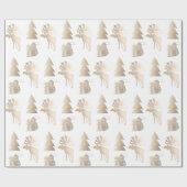 可愛エレガントい光バラ金ゴールドクリスマスパターン ラッピングペーパー (フラット)