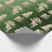 可愛エレガントい光バラ金ゴールドクリスマスパターン ラッピングペーパー (角)