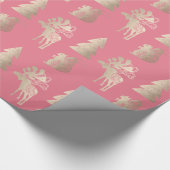 可愛エレガントい光バラ金ゴールドクリスマスパターン ラッピングペーパー (角)