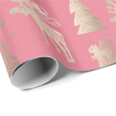 可愛エレガントい光バラ金ゴールドクリスマスパターン ラッピングペーパー (ロールコーナー)