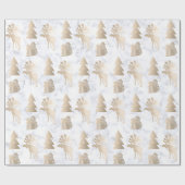 可愛エレガントい光バラ金ゴールドクリスマスパターン ラッピングペーパー (フラット)