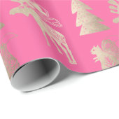 可愛エレガントい光バラ金ゴールドクリスマスパターン ラッピングペーパー (ロールコーナー)