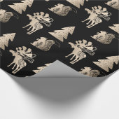 可愛エレガントい光バラ金ゴールドクリスマスパターン ラッピングペーパー (角)