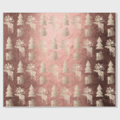 可愛エレガントい光バラ金ゴールドクリスマスパターン ラッピングペーパー (フラット)