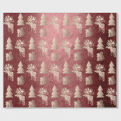 可愛エレガントい光バラ金ゴールドクリスマスパターン ラッピングペーパー (フラット)