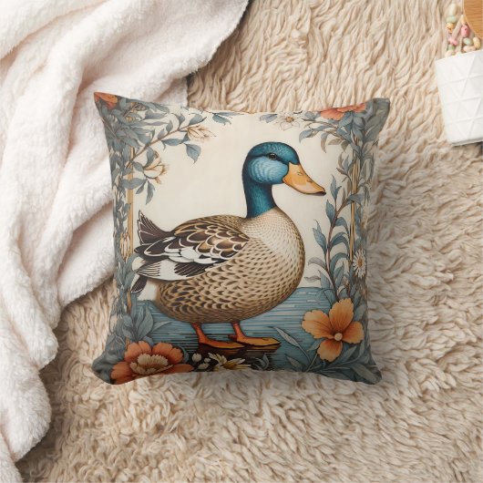 可愛エレガントい太いアヒルヴィンテージフローラ クッション (ブランケット)