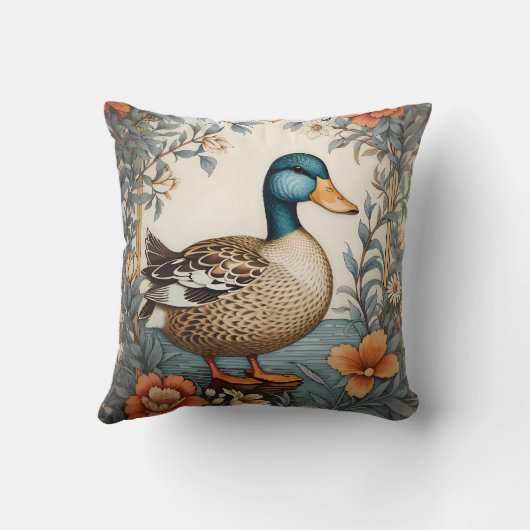 可愛エレガントい太いアヒルヴィンテージフローラ クッション (裏面)