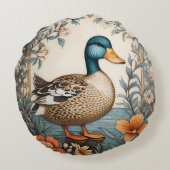 可愛エレガントい太いアヒルヴィンテージフローラ ラウンドクッション (裏面)