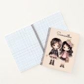 可愛エレガントい女の子の新学期パーソナライズされた ノートブック (内部)