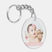 可愛エレガントい新生児ガールシスターズ写真記念 キーホルダー (正面左)