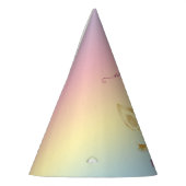 可愛エレガントい最初の誕生日金ゴールドグリッターユニコーン パーティーハット (左)