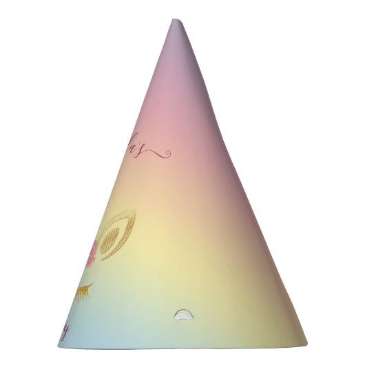 可愛エレガントい最初の誕生日金ゴールドグリッターユニコーン パーティーハット (右)