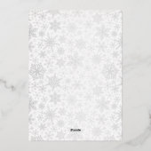 可愛エレガントい格言ブルー金ゴールドメリークリスマス 箔シーズンカード (裏面)