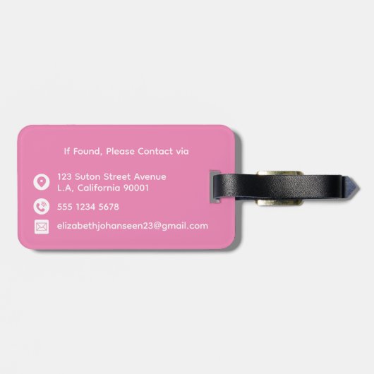 可愛エレガントい水カラフル色フローラモノグラム ラゲッジタグ (裏面横)