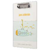 可愛エレガントい水中海底魚モノグラム クリップボード (左)