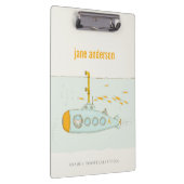 可愛エレガントい水中海底魚モノグラム クリップボード (右)