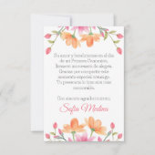 可愛エレガントい水彩花が咲きスペインのた サンキューカード (正面)