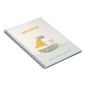 可愛エレガントい海賊マウス帆船キッズモノグラム ノートブック (右側)