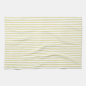 可愛エレガントい淡い色のゴールデロッストライプのド キッチンタオル (横)