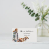 可愛エレガントい犬猫ペットケアサービス 名刺 (スタンド正面)