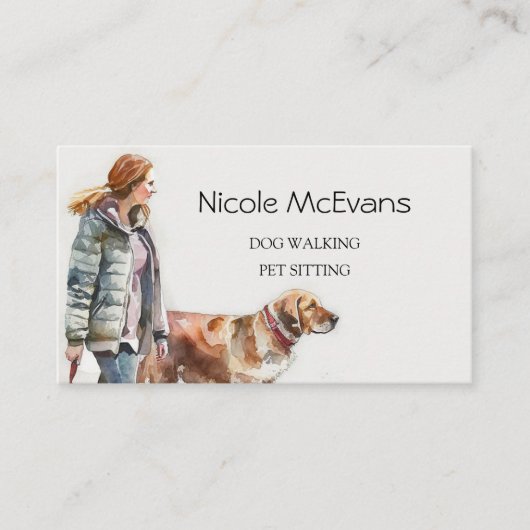 可愛エレガントい犬猫ペットケアサービス 名刺 (正面)