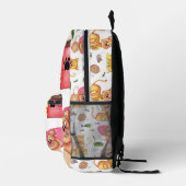 可愛エレガントい猫のイラストレーション柄の名前 プリントバックパック (右)