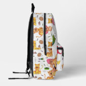 可愛エレガントい猫のイラストレーション柄の名前 プリントバックパック (左)