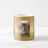 可愛エレガントい猫の写真金ゴールドマグカップ コーヒーマグカップ (中央)