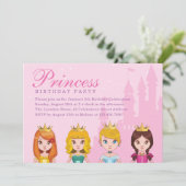 可愛エレガントい王室のプリンセスガールバースデーパーティー 招待状 (スタンド正面)