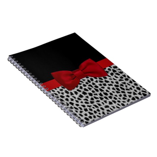 可愛エレガントい白黒ヒョウの肌 ノートブック (右側)