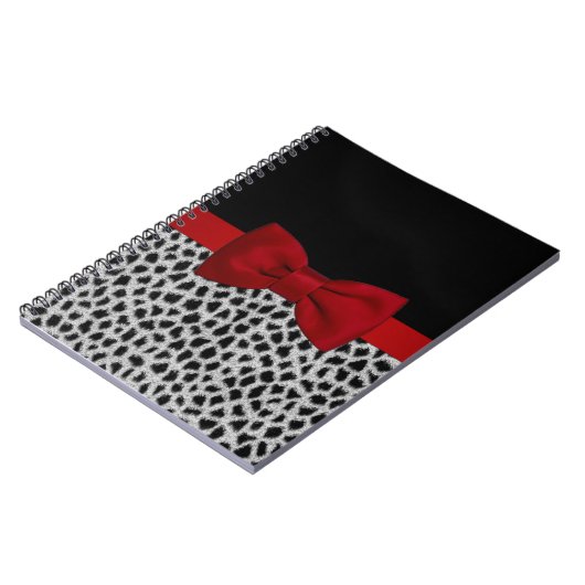 可愛エレガントい白黒ヒョウの肌 ノートブック (左側)