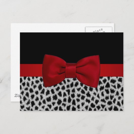 可愛エレガントい白黒ヒョウの肌 ポストカード (正面/裏面)