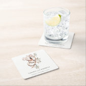 可愛エレガントい眠いコアラ葉Any Age誕生日 スクエアペーパーコースター (インサイチュ)