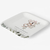 可愛エレガントい眠いコアラ葉Any Age誕生日 ペーパープレート (傾斜あり)